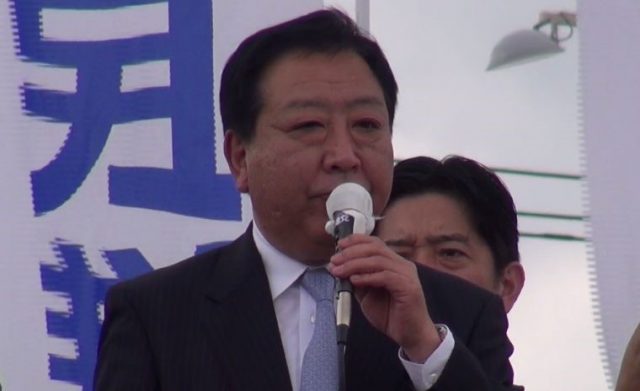 ▲宮沢候補の応援演説に駆けつけた野田佳彦前総理大臣