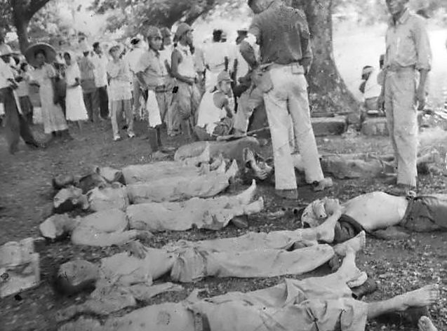 ▲「バターン死の行進」で死亡したアメリカ兵捕虜（写真：Wikipedia）