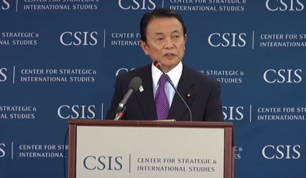 ▲講演する麻生太郎副総理――2013年4月19日、ワシントン