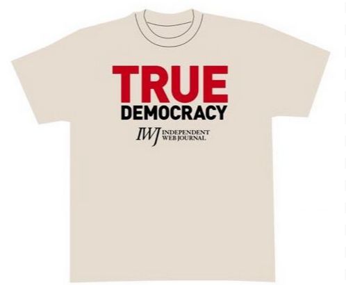 IWJ / 復刻版!! Tシャツ TRUE DEMOCRACY 色:生成り(ナチュラル)エンジ