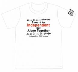 Tシャツ Should be Independent but Alone Together (白)